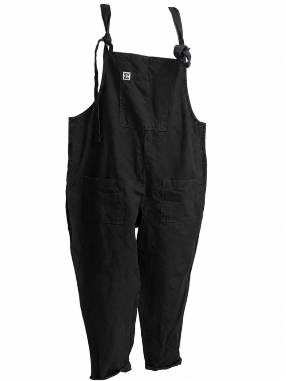 Women's Lucy & Yak Black Organic Cotton Overalls Size 14 NWT Black - Picture 2 of 6